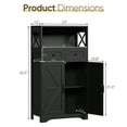 thumbnail image 3 of HomGarden Floor Storage Cabinet Large Farmhouse Kitchen Pantry Cabinet W/Drawers & Doors & Shelves for Home, Bathroom, Entryway, Living Room, Black, 3 of 10