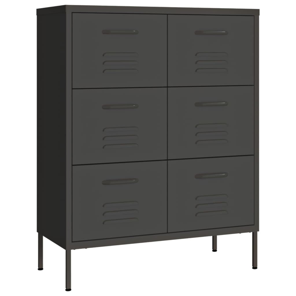 vidaXL Drawer Cabinet Freestanding Storage File Cabinet for Home Office Steel