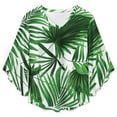 thumbnail image 4 of Palm Leaf Realistic Vivid Leaves Of Palm Tree Women's V-Neck Blouse With 3/4 Ruffled Bell Sleeves Casual Top Ladies Blouses, 4 of 7