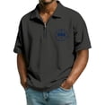 thumbnail image 3 of Kixjoy 2026 America's 250th Anniversary Shirt Casual Collared Short Sleeve T-Shirt Quarter Zip American Flag Print Tshirt Lightweight Cozy Summer Outfits, Black XL, 3 of 4