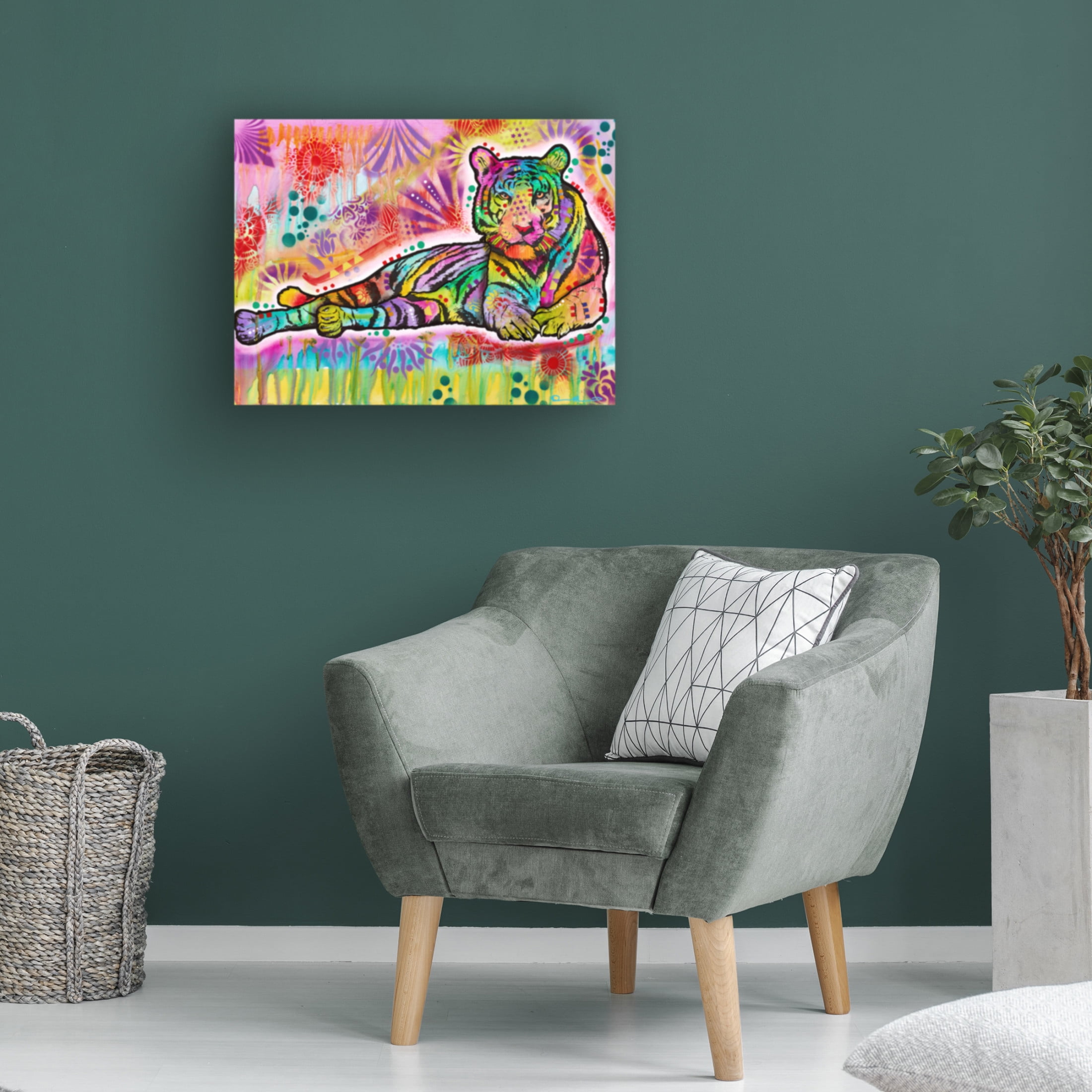 Canvas Wall Art - Dean Russo 'Spiritual Tiger' Wall Art for Living Room, Bedroom, or Office Décor by Trademark Fine Art - 19 x 14 Inches