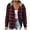 Red, variant on Womens Plaid Jackets with Hood Fashion Button Up Flannel Drawstring Hooded Cardigan Coat Loose Casual Shacket (XL, Blue)