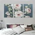 thumbnail image 3 of PRATYUS Wall Art Canvas 3 Piece Set Fall Decor Pink Flower 12x16 Inches 12x16x3pcs, 3 of 4