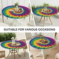 thumbnail image 7 of Rainbow Tie Dye Mandala Pattern Round Fitted Tablecloth with Elastic Edge,Dining Table Cover Waterproof,Outdoor Round Tablecloth for Camping,Dining,Indoor and Outdoor, 7 of 7