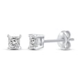 thumbnail image 3 of 3/8 Carat tw Cubic Zirconia Princess Cut Stud Earrings in 925 Sterling Silver Jewelry, 3 of 5