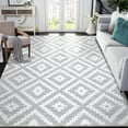 thumbnail image 7 of FairOnly Low Pile Indoor Soft Geometric Rug 5' x 7' Washable Rug for Living Room Modern Plaid Rug, Grey, 7 of 7
