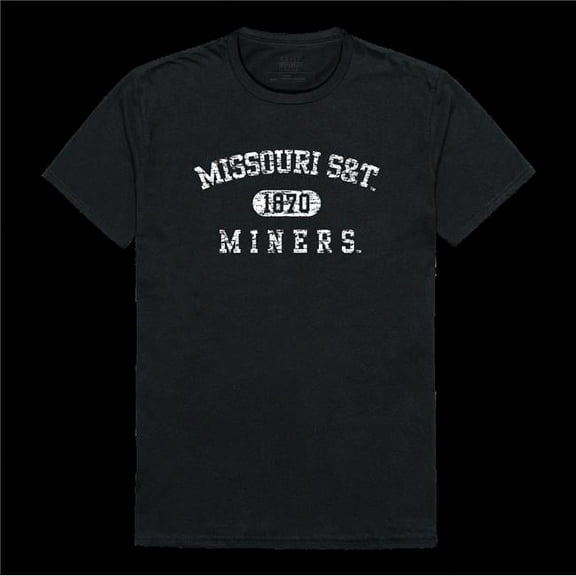 W Republic 574-548-BLK-03 Missouri University of Science & Technology Miners Distressed Arch College T-Shirt, Black - Large