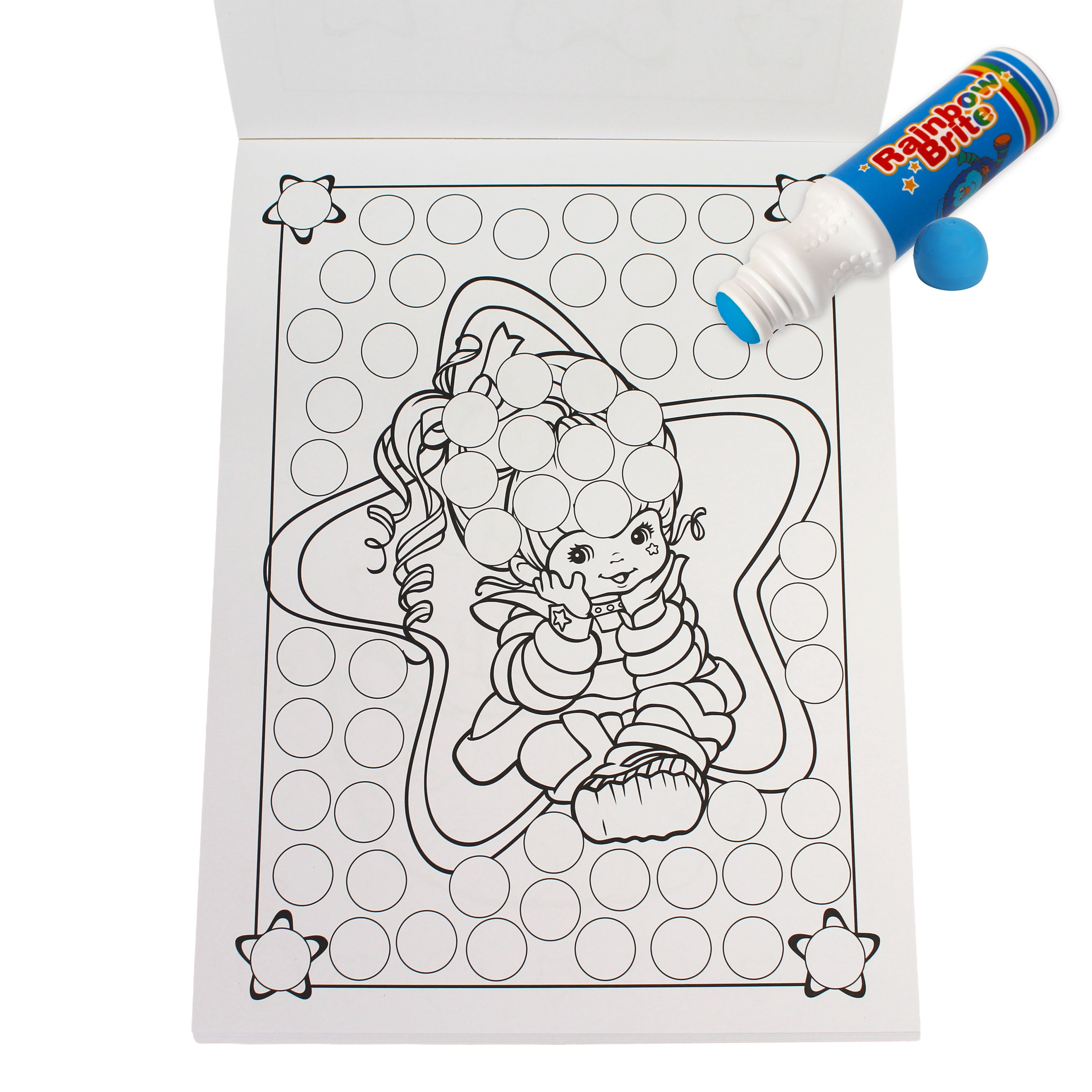 Rainbow Brite Dot Art Activity Kit with 4 Dot Markers, 2 Glitter Markers, Activity Book, Stickers and Gem Stickers, Ages 3+
