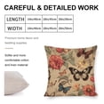 thumbnail image 2 of Throw Pillowcase Vintage Botanical Floral Butterflies Rustic Beige Pillowcase 18"x18" Butterflies Floral Throw Pillow Cover Cushion Case for Sofa Couch, 2 of 7
