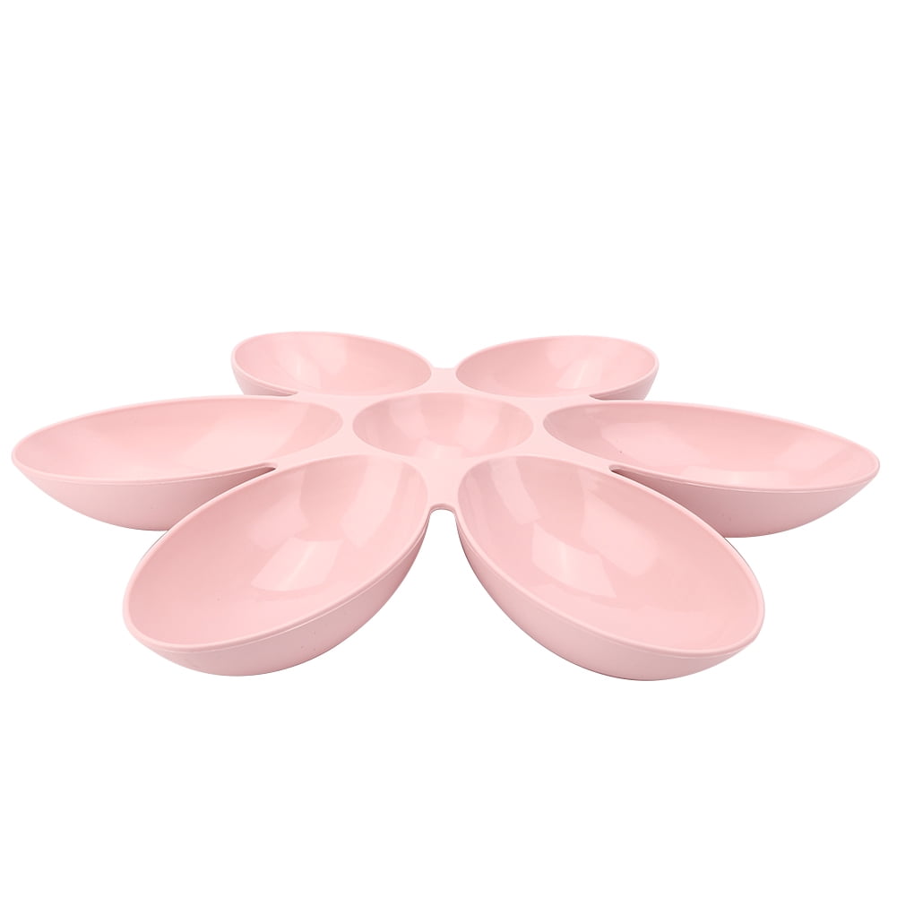 YAHHU PP Durable Six Petals Multiple Case Slow Feeder & Water Feeding Bowl for Cats and Dogs, Pink (16.5 inches / 42 cm)
