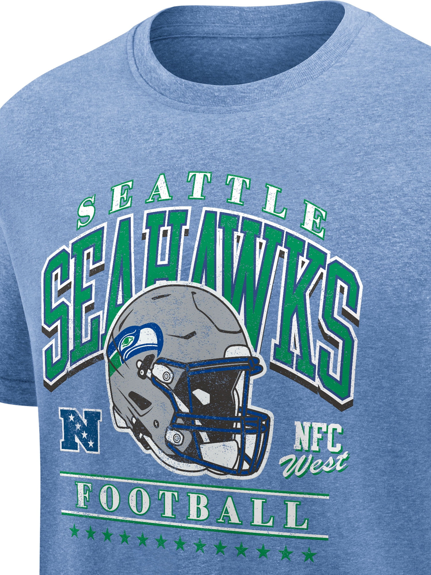 NFL Seattle Seahawks Men's Synthetic Blue Heather Short Sleeve T-Shirt