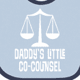 thumbnail image 4 of Inktastic Lawyer Daddys Little Co Counsel Boys or Girls Baby Bib, 4 of 4