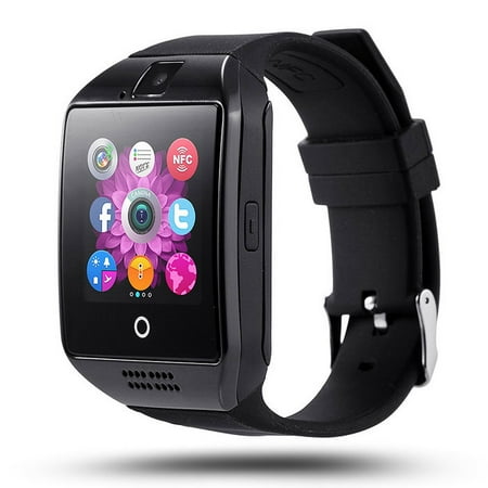 Black Bluetooth Smart Wrist Watch Phone mate for Android Samsung Touch Screen Blue Tooth SmartWatch with Camera for Adults for Kids (Supports [does not include] SIM+MEMORY CARD) Q18 (Best Smartwatch For Biking)