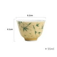 thumbnail image 2 of Yellow Literati Drinking Tea Cups For Tea Ceremony Small Porcelain Hand-painted Bamboo Underglaze Colored Tea Cups, 2 of 9