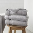 thumbnail image 2 of (3 pack) WelHome 100% HYGROCOTTON® 4-Piece Solid Soft Bath Towels Set, Harbor Mist, 600 GSM, 30" x 56", Large, Absorbent & Plush Bathroom Towels, 2 of 10