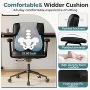 MCQ Ergonomic PU Leather Office Chair for Adults, Adjustable Height, Lumbar Support, 360° Swivel, Black