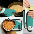 thumbnail image 5 of Yayeee Oven Mitts and Pot Holder Set of 2 Heat Resistant Kitchen Gloves Baking Hot Pad, Black Cat and Coffee, 5 of 5
