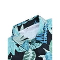 thumbnail image 5 of JYYYBF Men's 2 Pcs Beach Set Leaves/Flower Print Short Sleeve Holiday Hawaii Shirts Tops Casual Elastic Waist Shorts Summer Outfits, 5 of 6