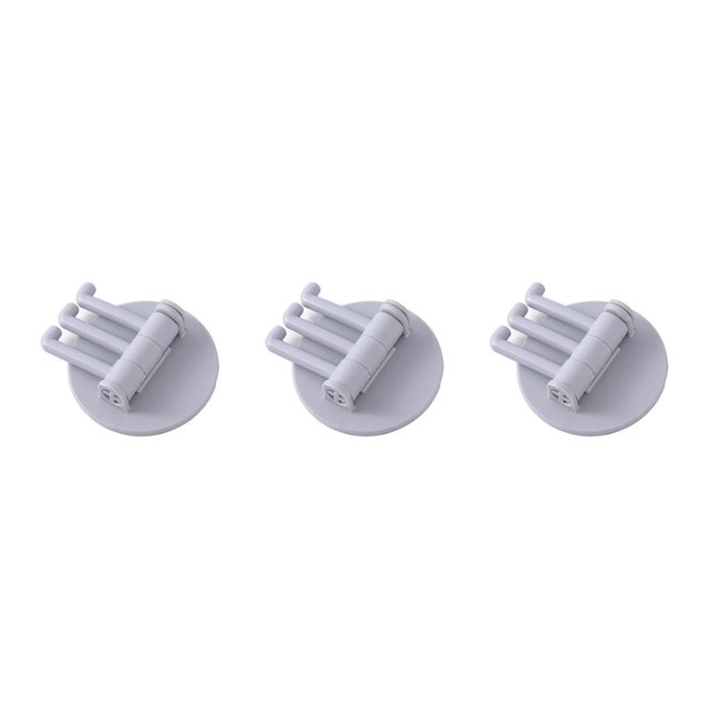 Wosthever Gancho adhesivo giratorio de tres ramas, ganchos para palos, suministros de cocina para baño, ganchos, soporte para llaves, estantes Type1 NO1