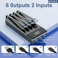 thumbnail image 3 of GTOCE N6 Chargeur Portable Banque d'Alimentation 35000mAh - Batterie Portable avec 4 Câbles Intégrés, Bloc-Piles de Charge Rapide 22,5W - Noir, 3 of 7