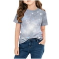 thumbnail image 6 of LEKWK Girls Galaxy T-Shirt Starry Sky Nebula Print Crew Neck Tee Soft Novelty Space Graphic Summer School Casual Outfits, 6 of 9