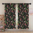 thumbnail image 5 of Blackout Kids Curtains,Mushroom and Fern Black Pattern Children's Insulated Curtains Set Of 2,Bedroom Essentials,Toddler Room Decor 52"x63", 5 of 5