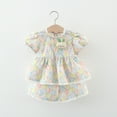 thumbnail image 2 of Youmylove Summer Toddler Girls Short Sleeve Cartoon Rabbit Floral Prints Tops Shorts Two Piece Outfits Set For Kids Clothes Toddler Girl Clothes, 2 of 9
