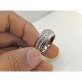 thumbnail image 5 of Halo Jewelers 1.00 Carat (ctw) 10k White Gold Round Cut Natural Diamond Mens Double Row Wedding Band Ring Jewelry For Mens | H-I Color, I2 Clarity, 1 CT Ring Size-12.5, 5 of 6