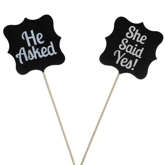 Raindrops Wooden Wedding Signs He Asked She Said Yes Photo Props Wedding Decoration