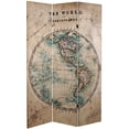 thumbnail image 2 of Oriental Furniture 6 ft. Tall Vintage Globe Canvas Room Divider - 3 Panel, 2 of 5