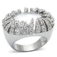 thumbnail image 1 of Women Rhodium Brass Ring with AAA Grade CZ in Clear - Size 6, 1 of 1