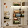 thumbnail image 6 of X-COSRACK 4-Tier Heavy Duty Metal Hanging Closet Organizer, Modular Wire Wardrobe Storage Baskets with 4 Dividers & 5 S-Hooks for Clothes, Sweaters & Jeans, Black, 6 of 8