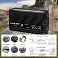 thumbnail image 4 of LVYUAN 1500 Watts Peak Power Inverter Modified Sine Wave DC 12V to AC 110V 120V Car Converter 2 AC Outlets + USB Adapter USB Charger for Car, RV, Camping & Home Backup Black, 4 of 9