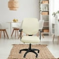 thumbnail image 4 of simhoa Polyester Fiber Slipcover Split Removable Armchair Cover for Dining Chair Office Beige, 4 of 8