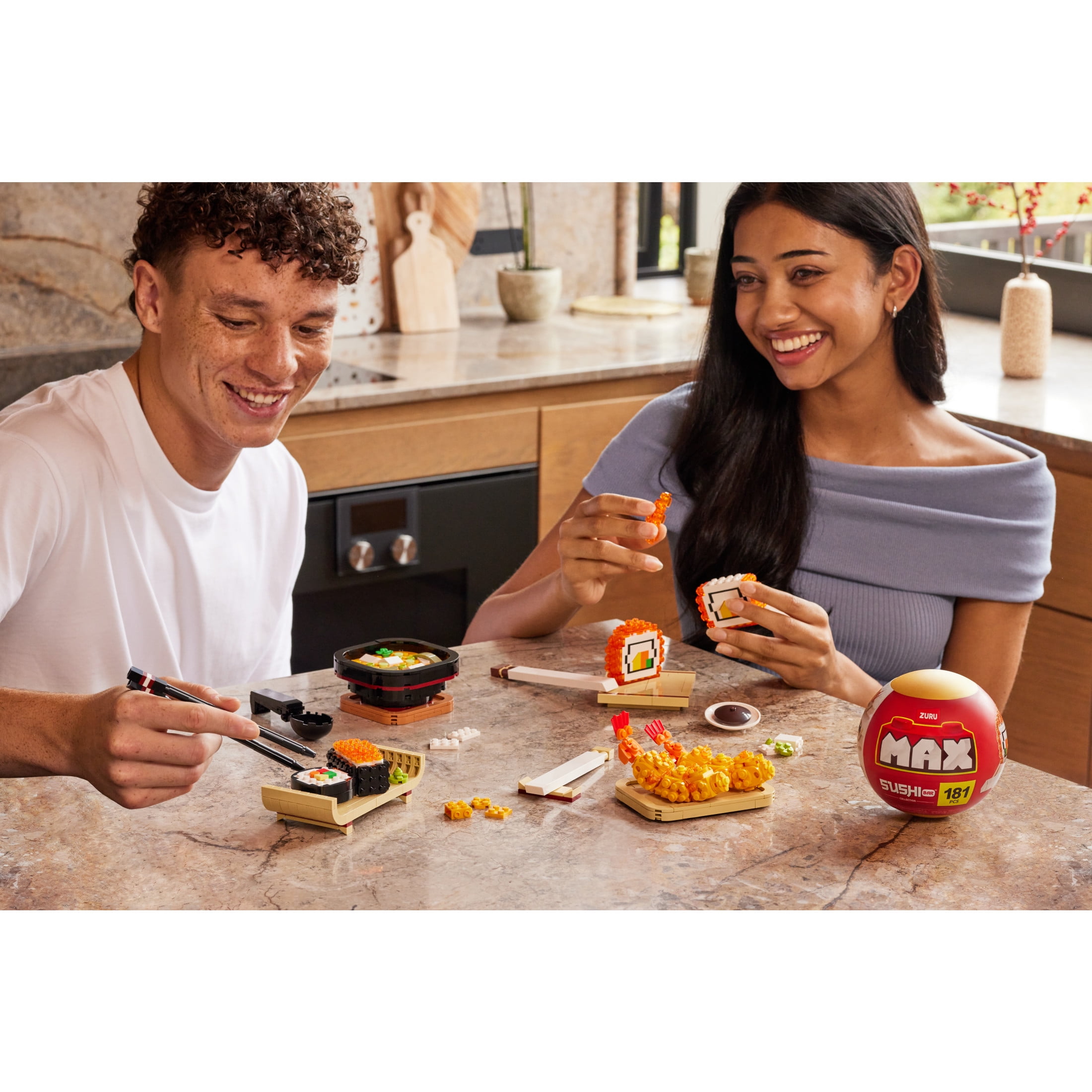 Max Build More Premium Building Bricks Sushi Collection (California Roll) and Gag Toy by ZURU