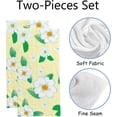 thumbnail image 2 of 2 Pack Premium Hand Towels - Ultra Soft & Highly Absorbent - Flowers with Leaves Absorbent Washcloths for Bathroom Hotel Kitchen 30x15in, 2 of 6