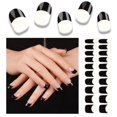 thumbnail image 1 of Tiras de gel para uñas WEKCEKCEK semicuradas de color negro francés, 20 unidades, 1 of 7