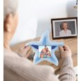 thumbnail image 4 of Puzzled CoTa Global Light Blue Stripes Starfish Beach 2x2 Frame - Blue Wood Starfish Photo Frame, Handmade Beach Sand Nautical Picture Frame For Tabletop or Wall Hang - 4.25 Inches, 4 of 7