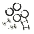thumbnail image 4 of 4 pares de pendientes Pendientes de aro para mujer de material acero inoxidable para hombres Salvador Pendientes de clip de oreja de aro, 4 of 6