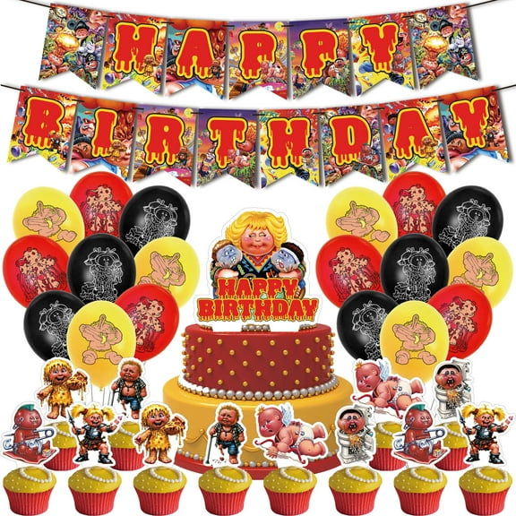 32 Pcs For Supernatural Theme Birthday Party Decorations,With 1 Happy Birthday Banner Garland,18 Balloons,13 Cupcake Toppers for Children Party Decorations
