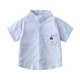 thumbnail image 5 of MuXiKeJi Clothes Boys Polo Shirts Size 6 Button Closure Striped Short Sleeve Shirt Everyday Gentleman Tops Summer Beach Shirts for Kids, 5 of 7