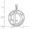 thumbnail image 3 of Sterling Silver Rhodium-plated Fancy Script Letter D Initial Pendant QC8999D, 3 of 4