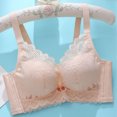thumbnail image 2 of PEZHADA Womens Non Steel Ring Style Printed Gathered Middle Button Breathable Underwear Daily Bra, 2 of 9