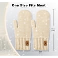 thumbnail image 2 of Winter Mittens for Women Warm Fleece Cozy Knit Thick Thermal Wool Snow Gloves & Mittens for Cold Weather Gifts, 2 of 6
