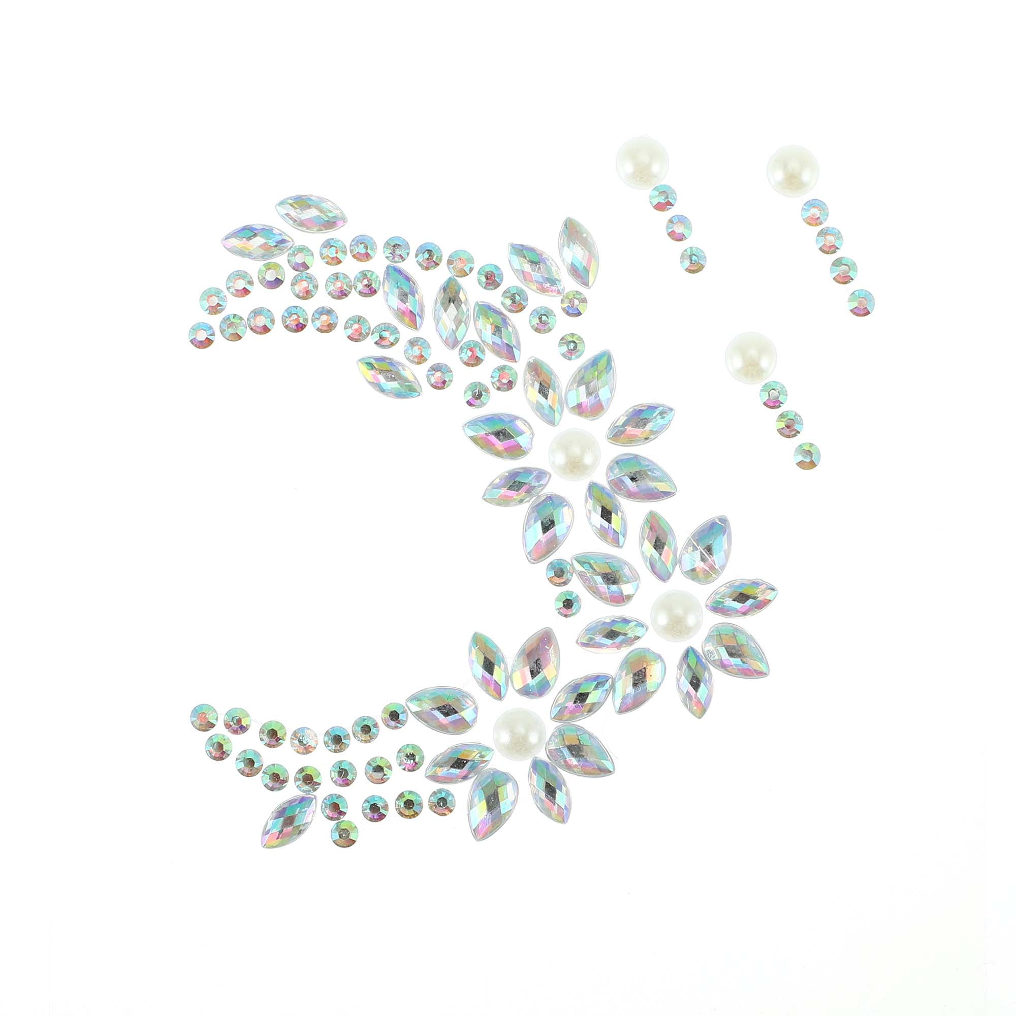 NOMADIC NOOK Eye-catching Face Rhinestone Stickers Assorted Color 2 Pcs