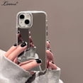 thumbnail image 2 of Estuche de lujo con espejo chapado en oro para iPhone 15, 14, 13, 16 Pro Max Plus, 11, 12, 15 Pro 16, cubierta ultradelgada a prueba de golpes de doble color, 2 of 5
