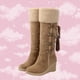 thumbnail image 3 of Botas altas de mujer, con suela antideslizante, con borlas, para nieve de invierno (marrón, talla 36), 3 of 7