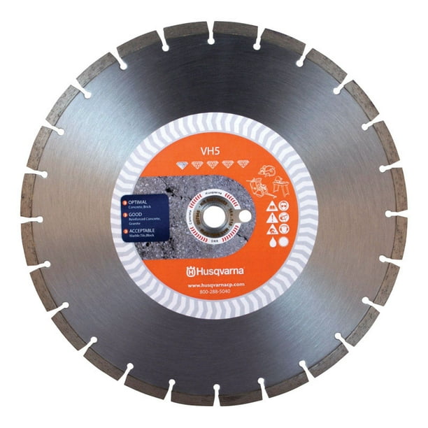 Husqvarna 14 in. Dia. x 1 in./20 mm VH5 Diamond Segmented Rim Saw Blade 24 teeth 1 pk Walmart