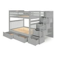 thumbnail image 5 of Bedz King Stairway Bunk Beds Full over Full with 4 Drawers in the Steps and 2 Under Bed Drawers, Gray, 5 of 9