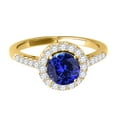 thumbnail image 2 of Aonejewelry 1.20 Ct. Halo Tanzanite and Diamond Engagement Ring In 14k Yellow Gold, 2 of 4
